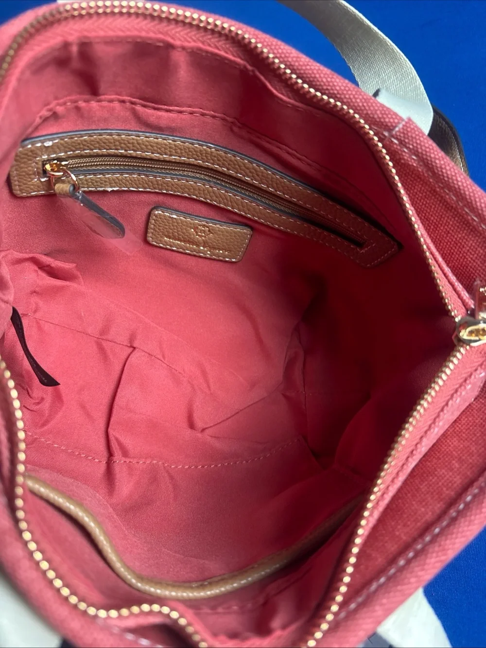 Nanette Lepore Rosina Satchel-Nantucket Red-Soft Beige Purse Cross Body New